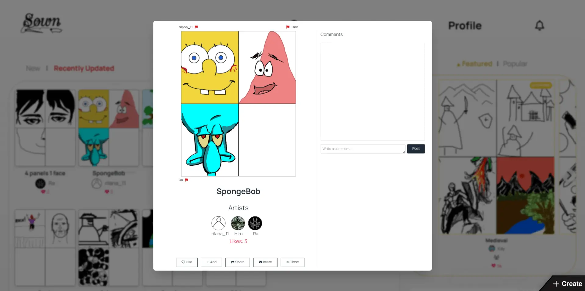 Screenshot 2 of Sown - The Social Art Platform