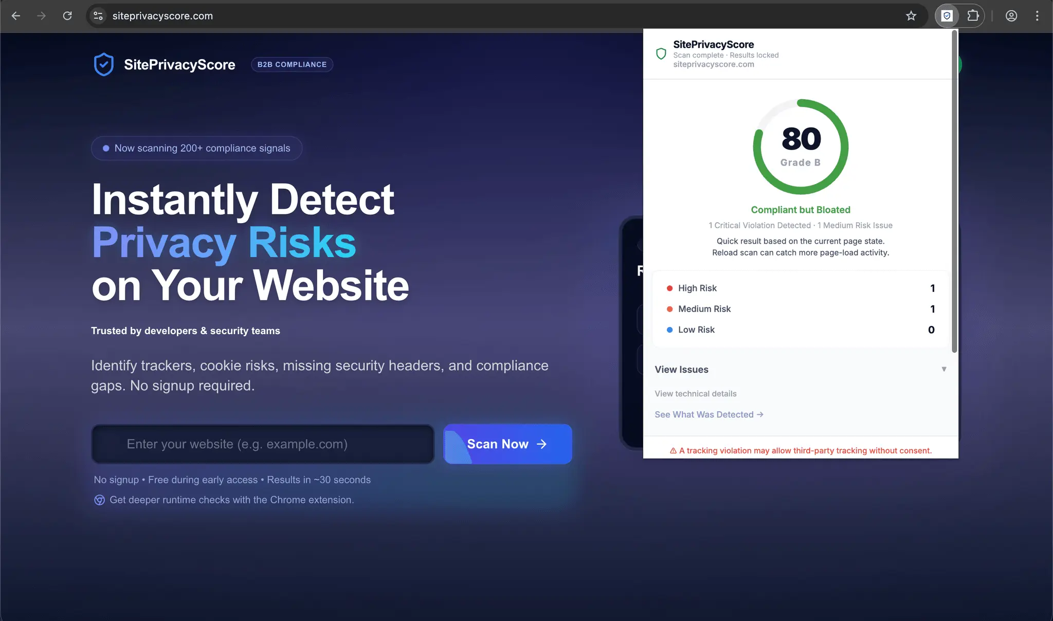 Screenshot 4 of SitePrivacyScore