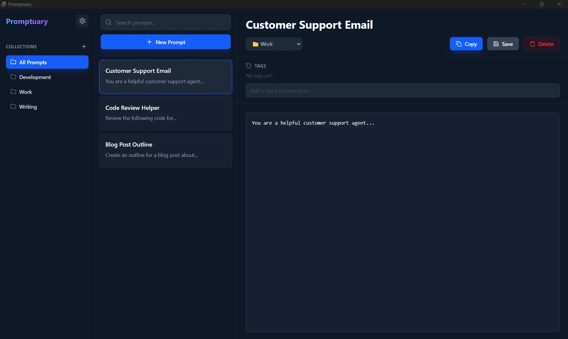Screenshot 2 of Promptuary