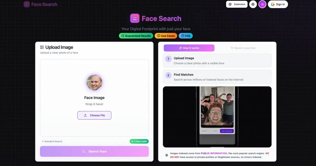 Screenshot 1 of Face Search
