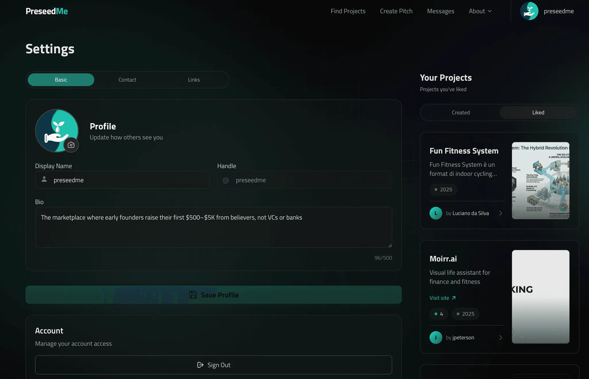 Screenshot 1 of PreseedMe