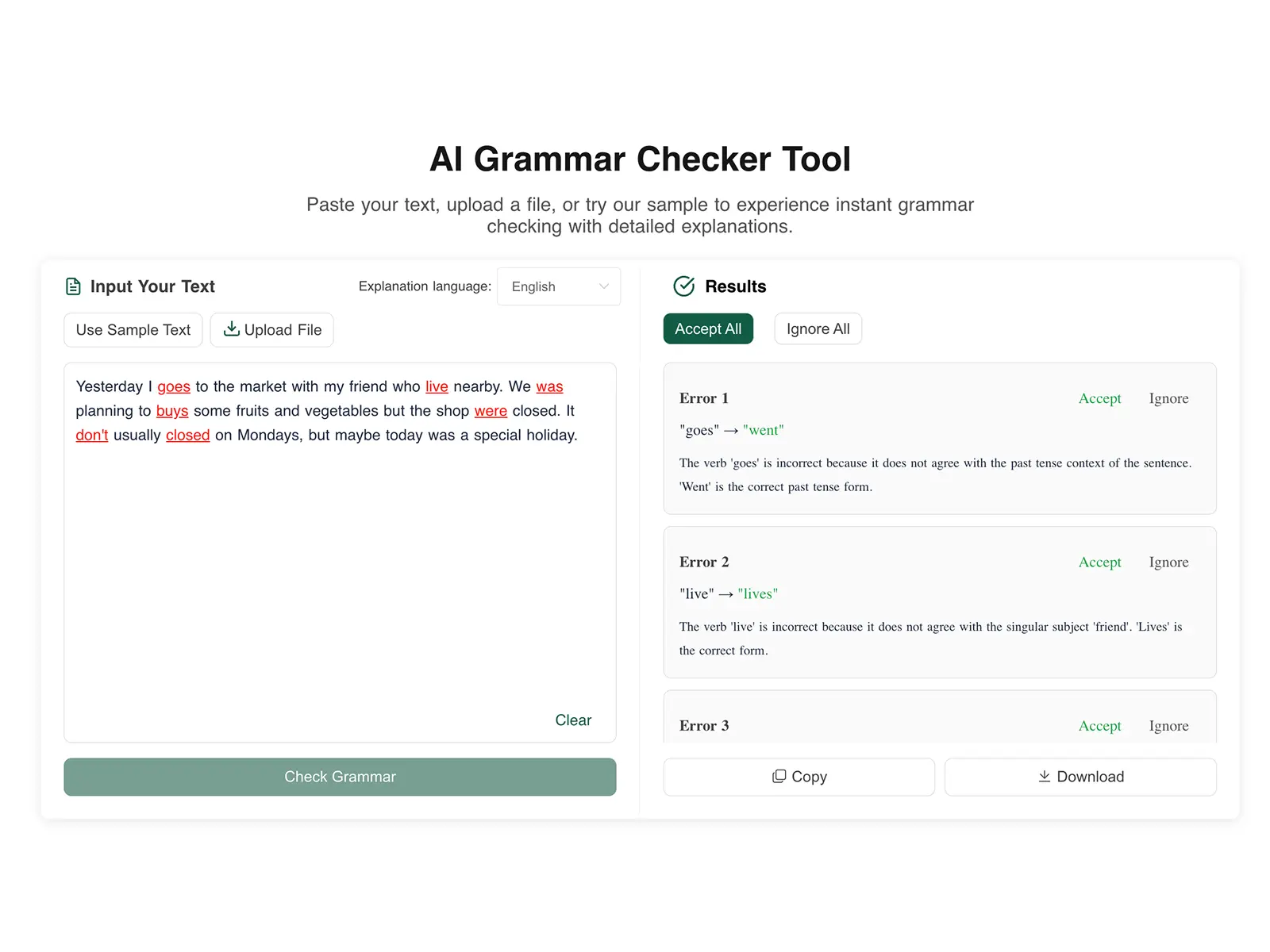 Screenshot 1 of GrammarChecker