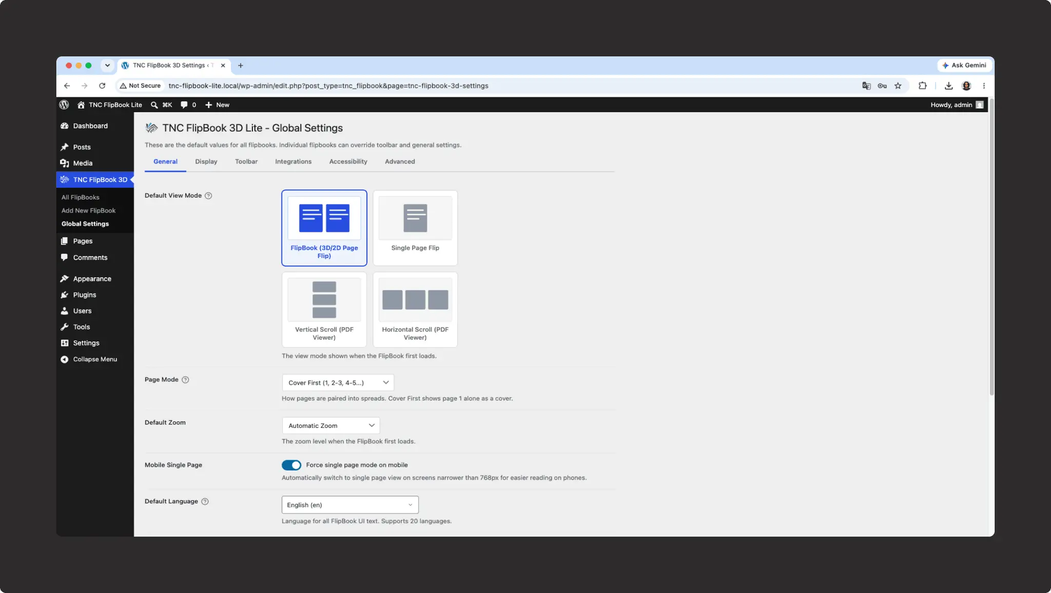 Screenshot 4 of TNC FlipBook 3D - WordPress Plugin