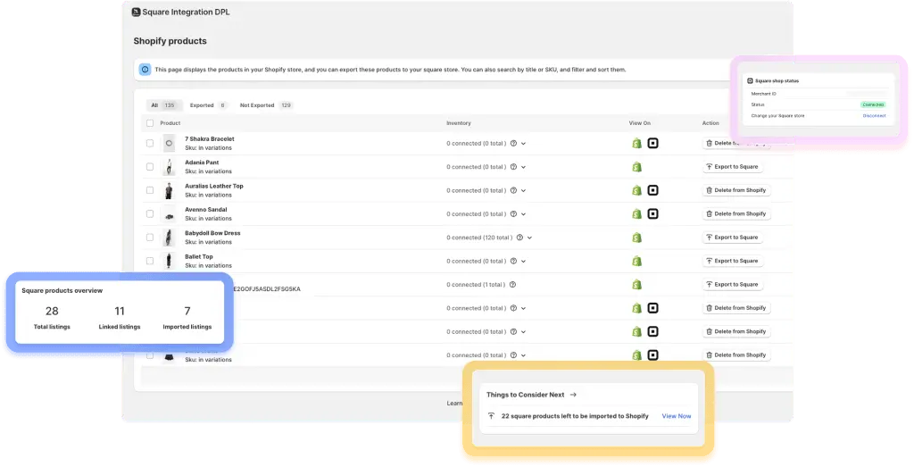 Screenshot 1 of Shopify Square Integration DPL