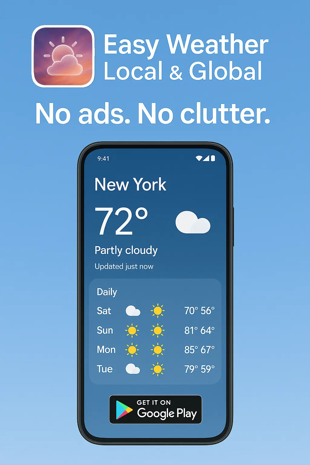 Screenshot 1 of Easy Weather: Local & Global