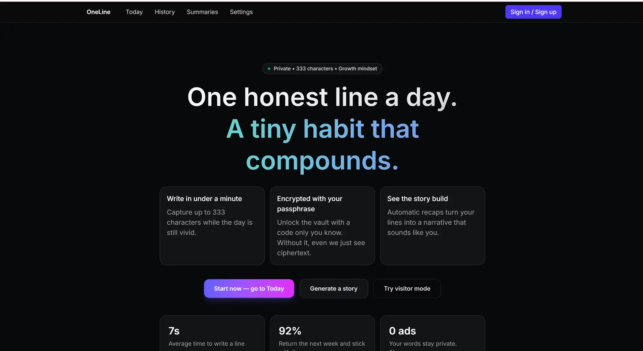 Screenshot 6 of OneLine — One honest line a day