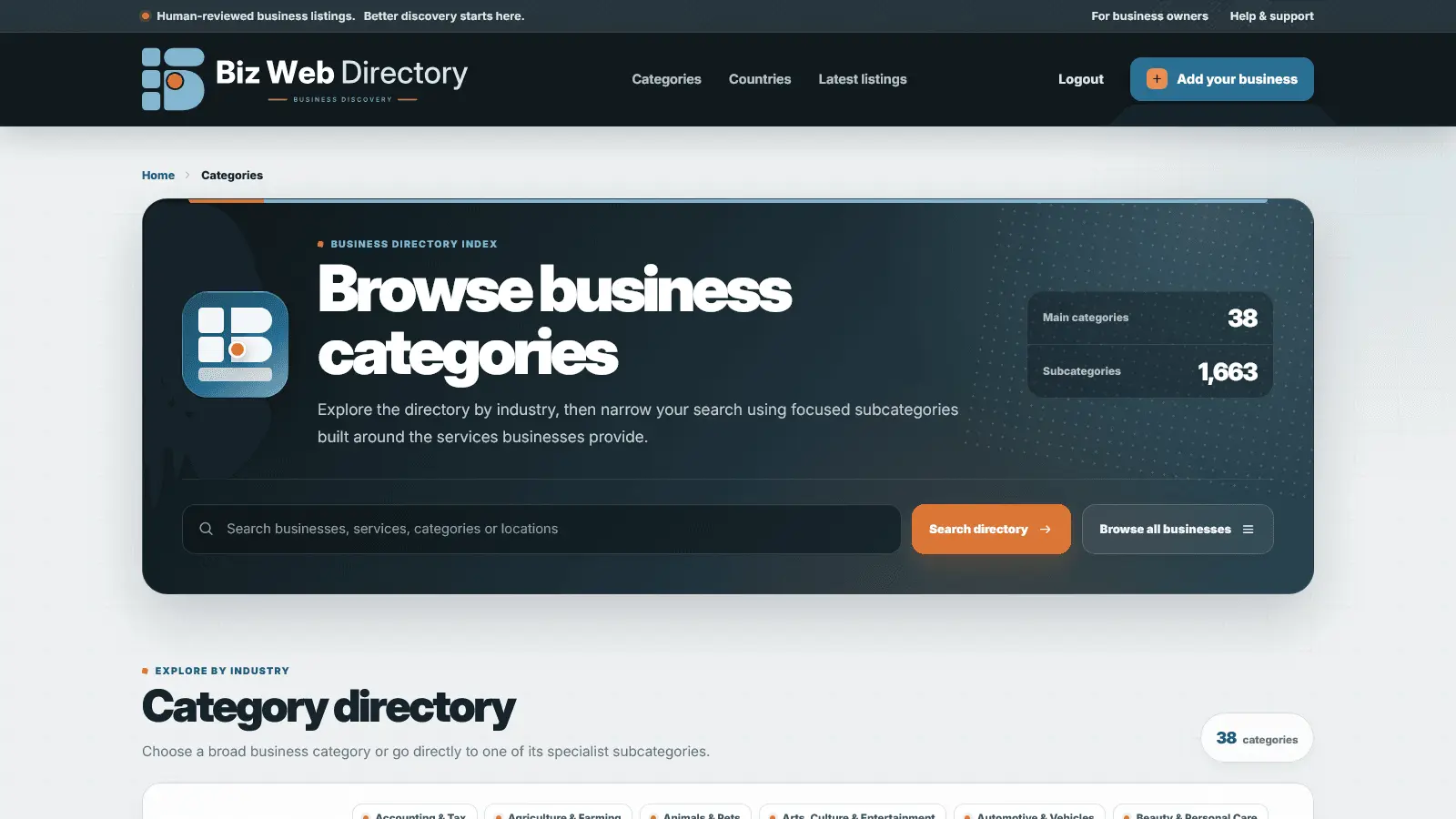 Screenshot 3 of Biz Web Directory