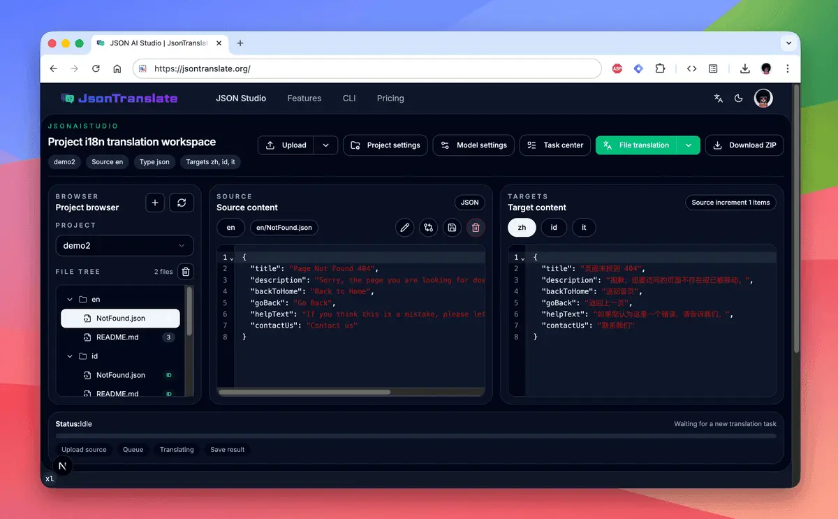 Screenshot 1 of JsonTranslate