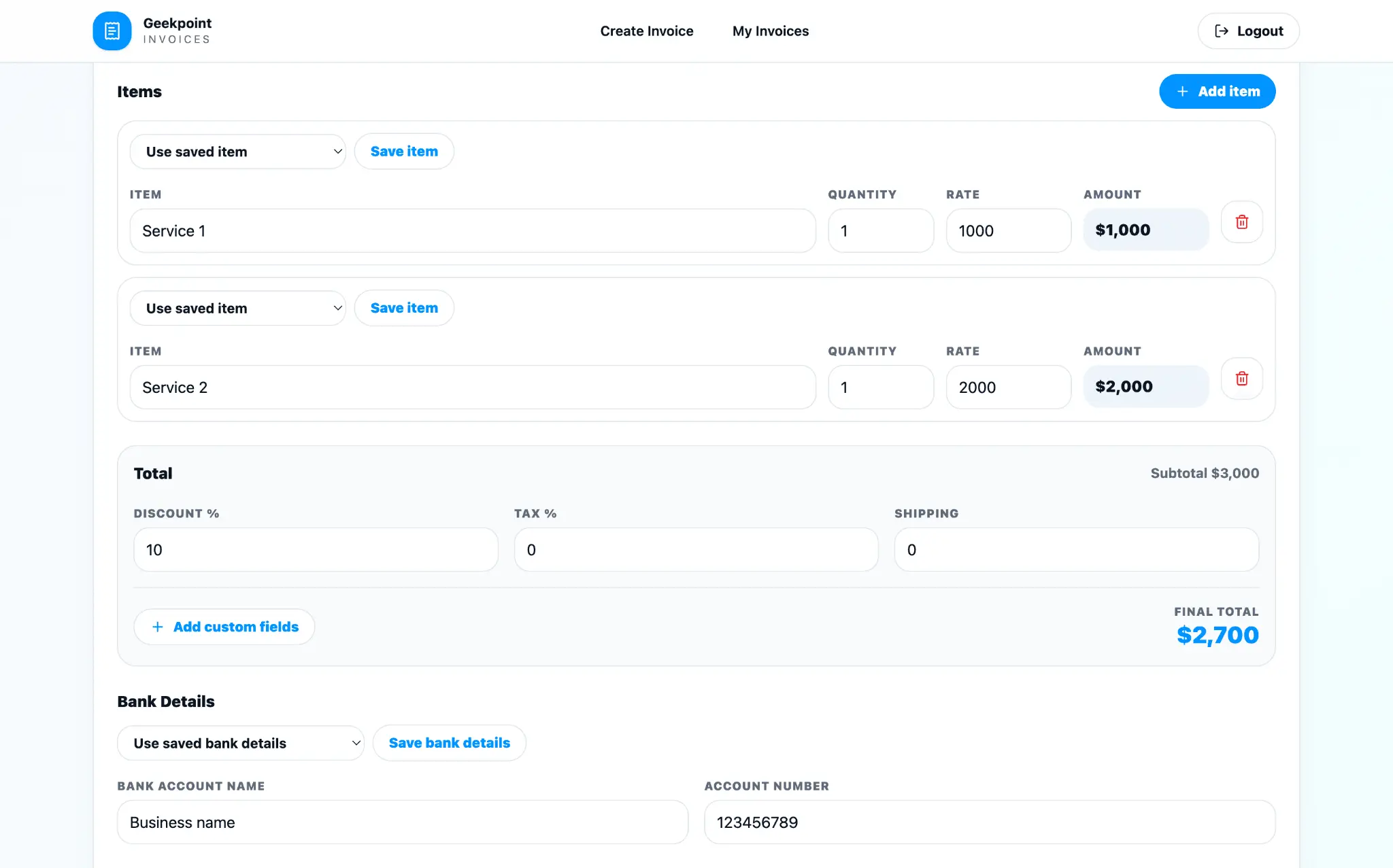 Screenshot 4 of Free Invoice generator