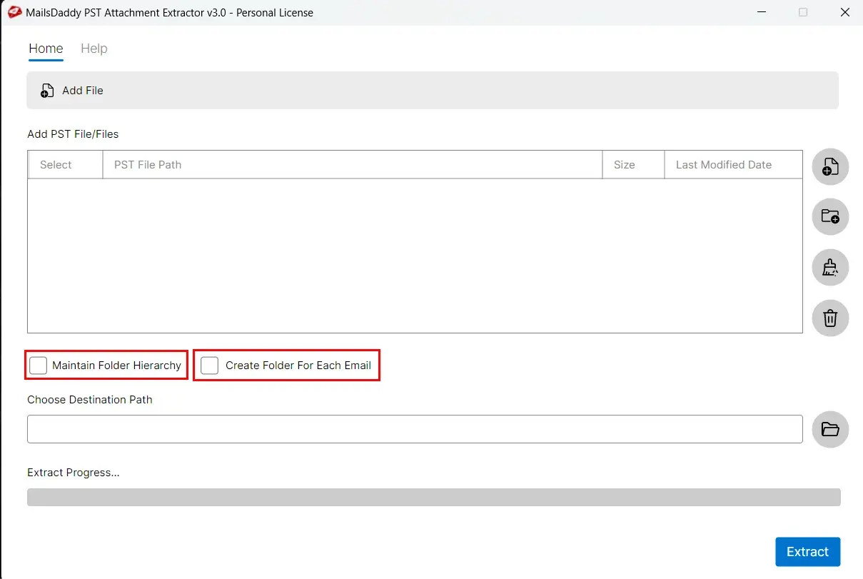 Screenshot 4 of MailsDaddy PST Attachment Extractor
