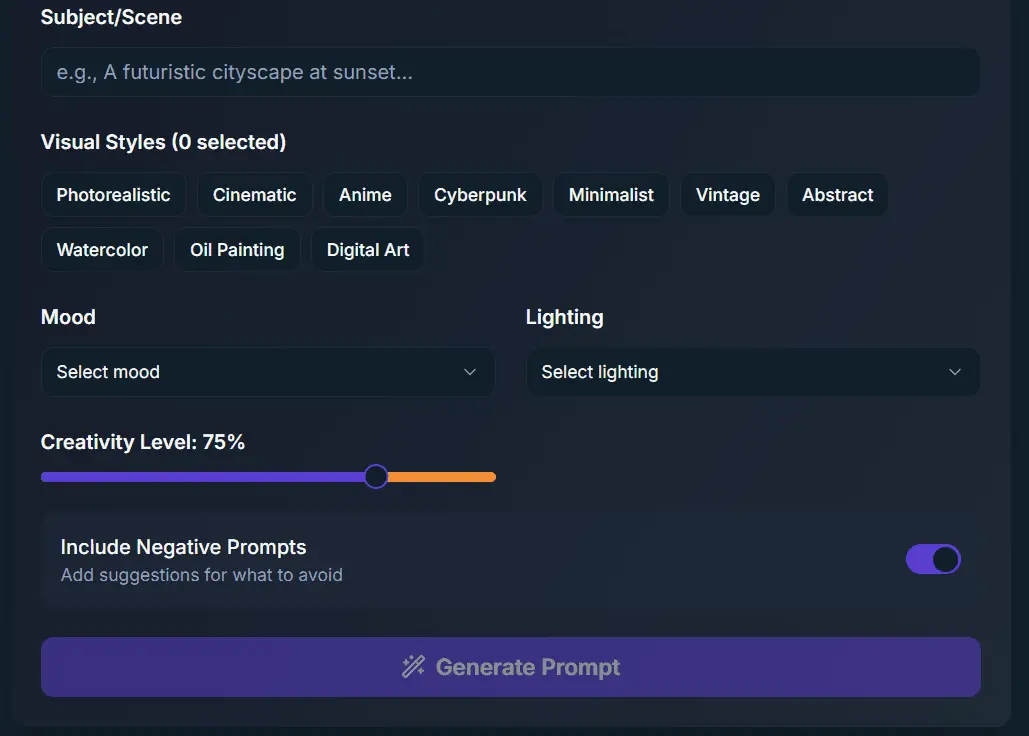 Screenshot 3 of AI Prompt Generator