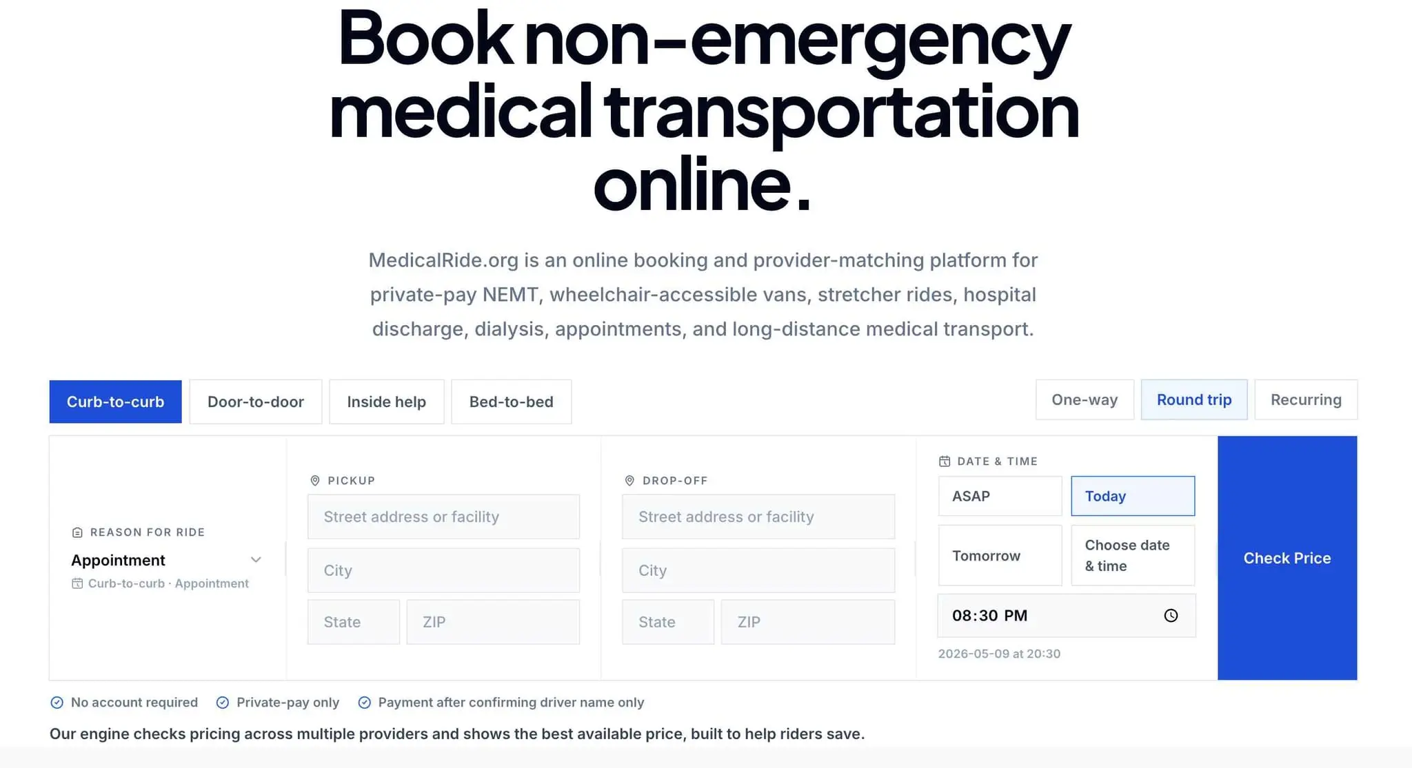 Screenshot 1 of MedicalRide.Org