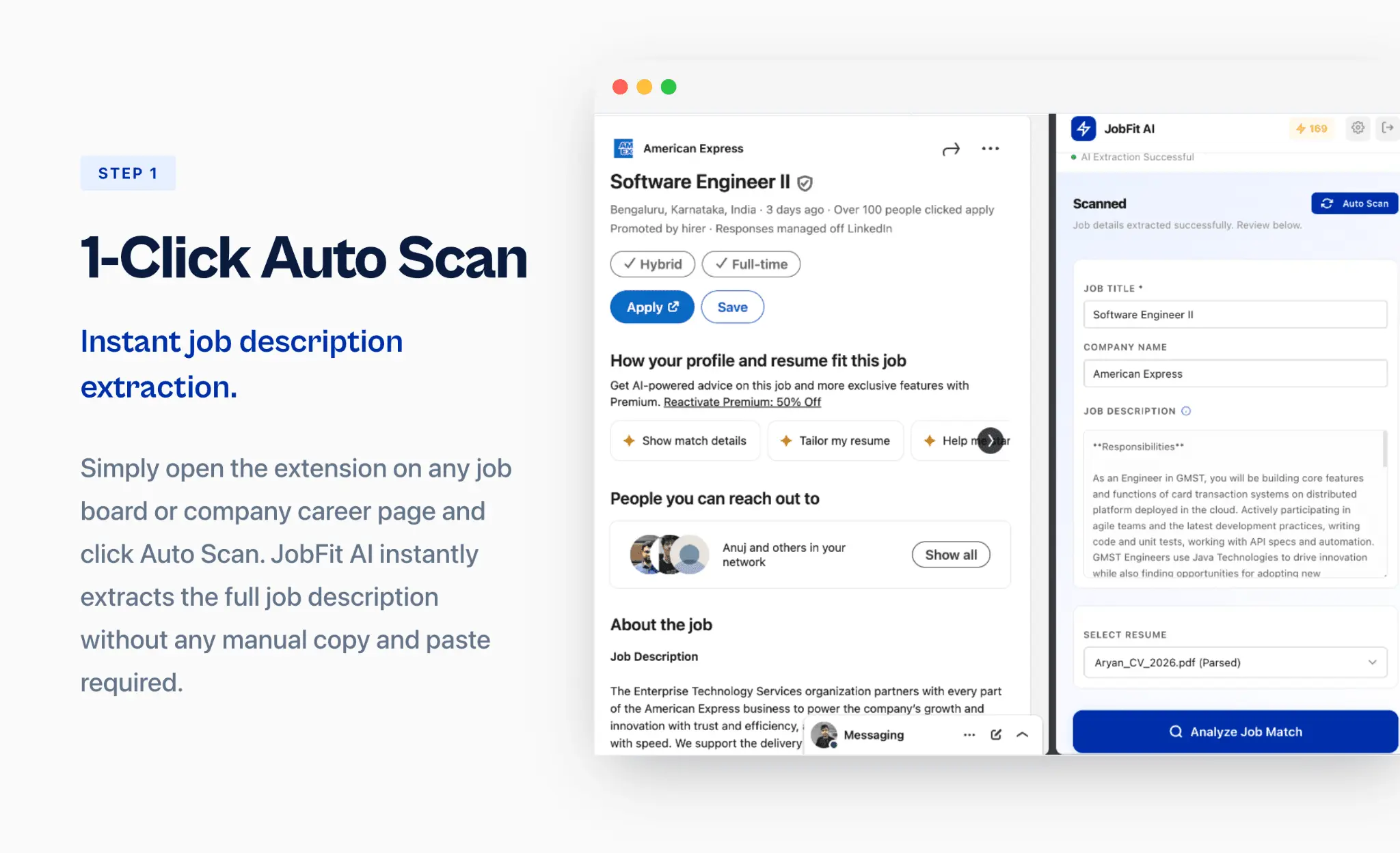 Screenshot 1 of JobFit AI - Resume Tailoring & Scoring