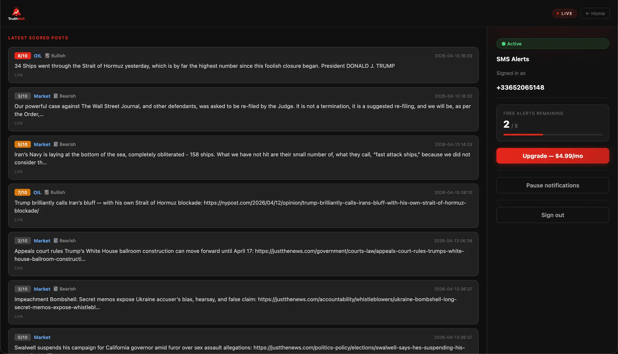 Screenshot 1 of TruthBell