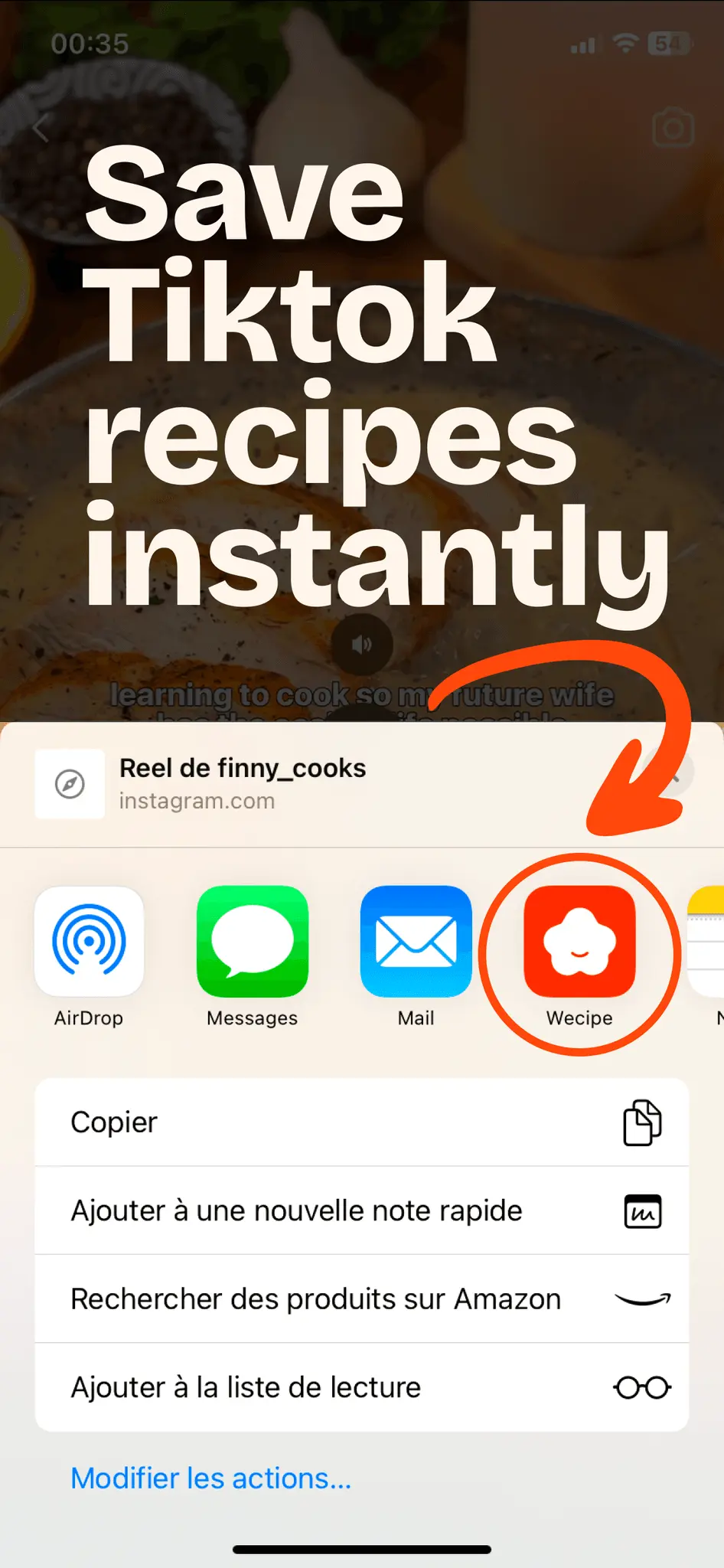 Screenshot 1 of Wecipe - Recipe importer