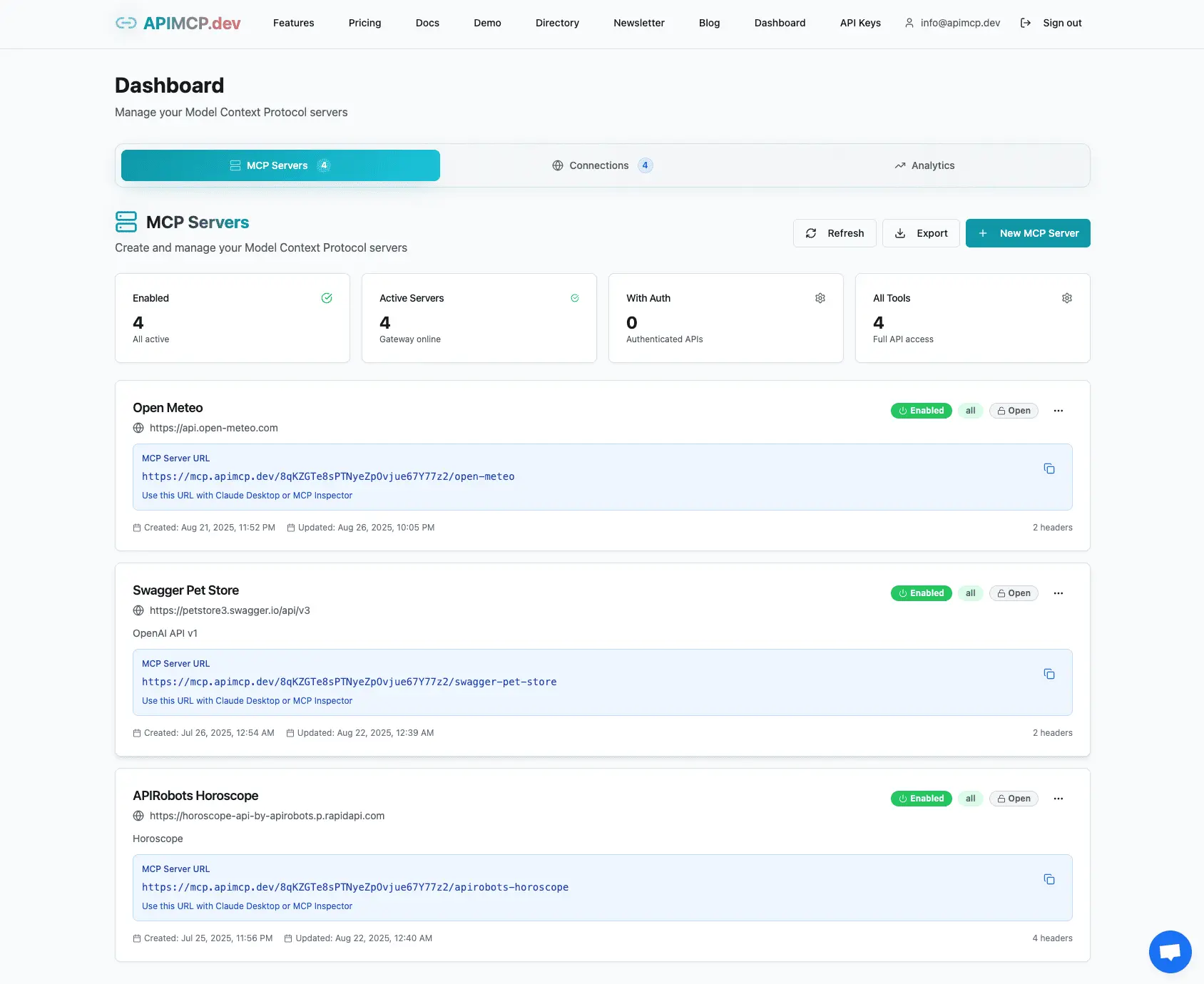 Screenshot 3 of APIMCP.dev