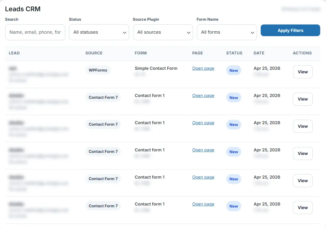 Screenshot 3 of GoPDFTools Form Leads Dashboard