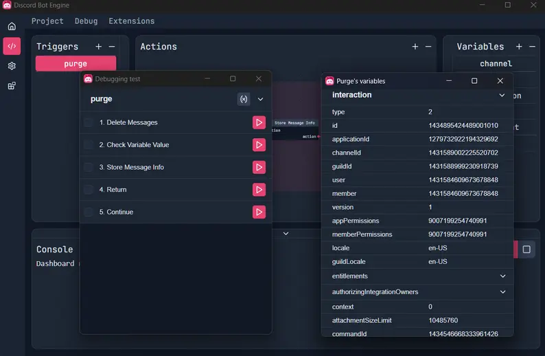 Screenshot 1 of Discord Bot Engine – No-Code Bot Builder