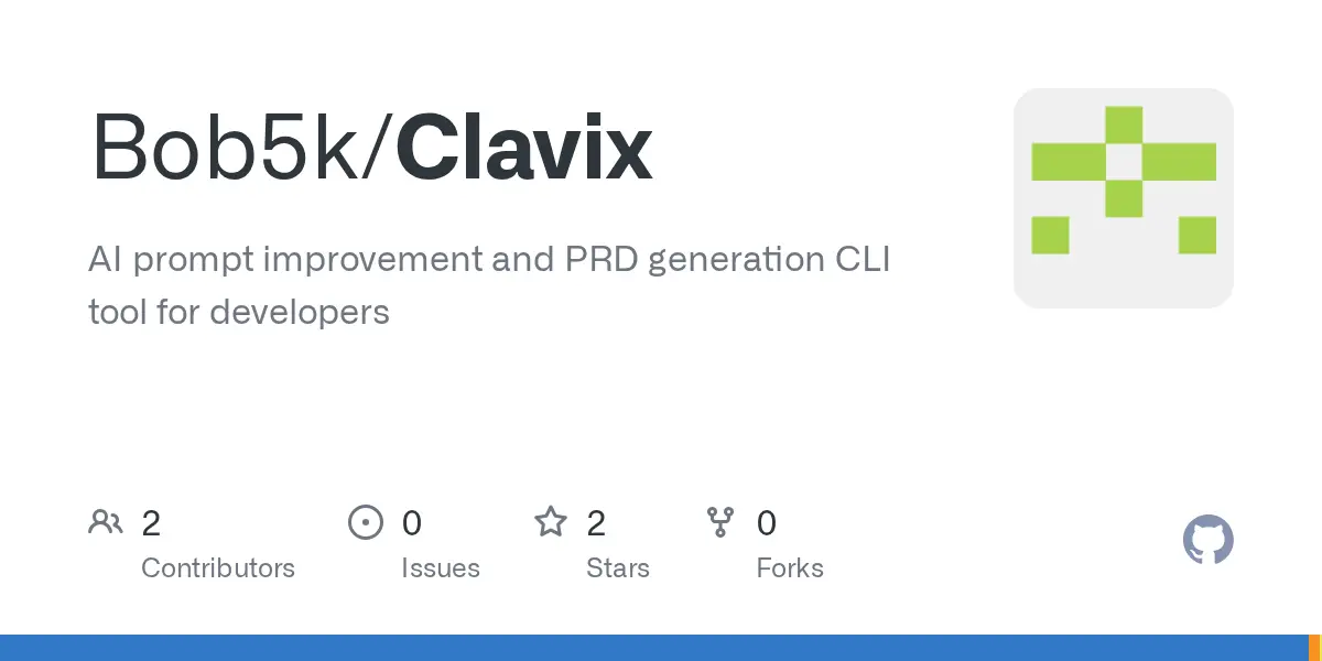 Screenshot 1 of GitHub -Clavix