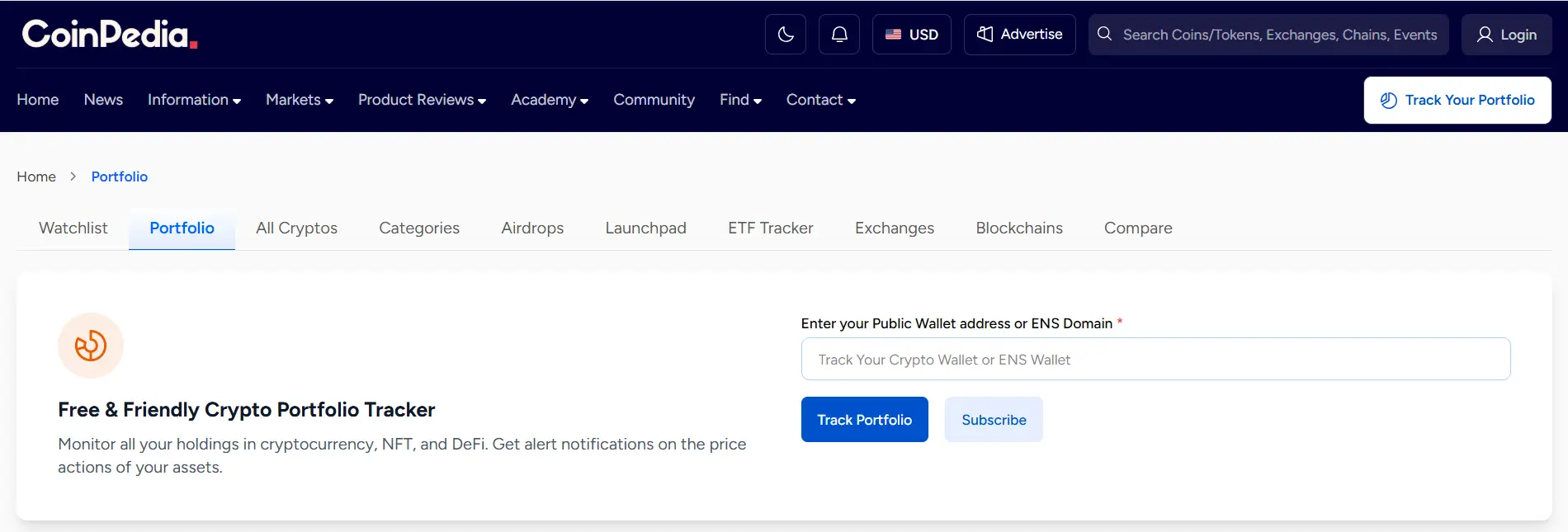 Screenshot 2 of Coinpeidia Crypto Portfolio Tracker