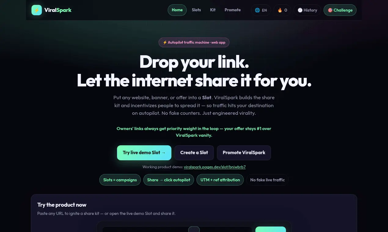 Screenshot 1 of ViralSpark