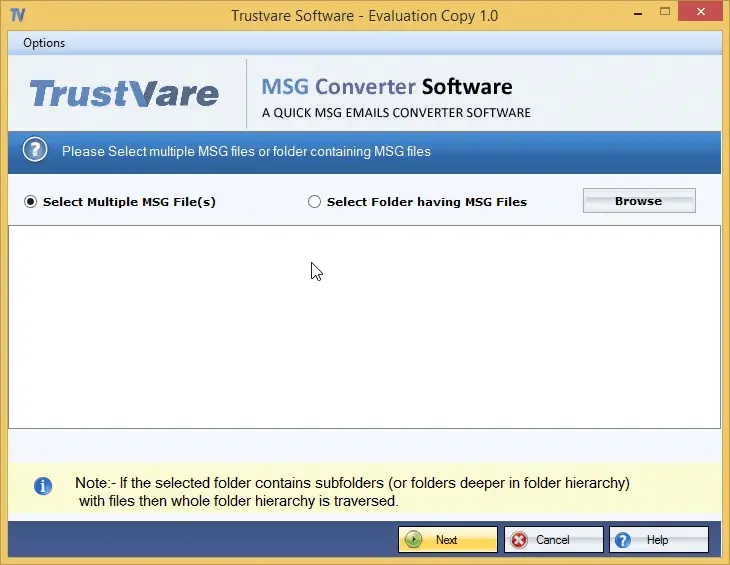 Screenshot 4 of TrustVare MSG to EMLX Converter