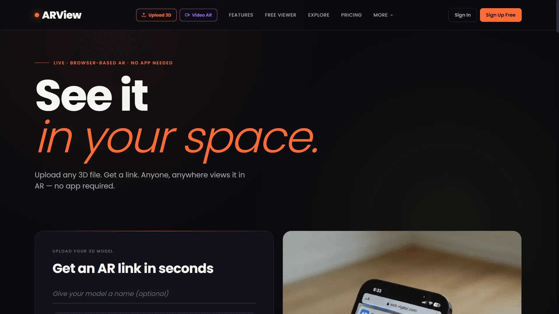 Screenshot 1 of ARView.space