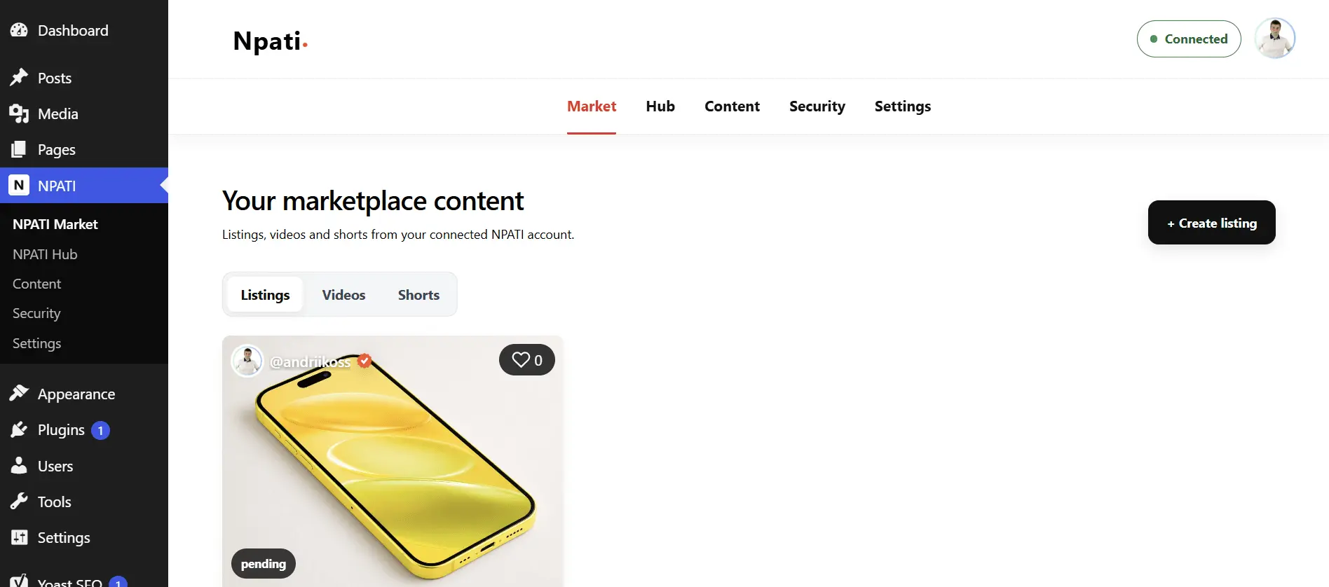 Screenshot 1 of NPATI Content Automation