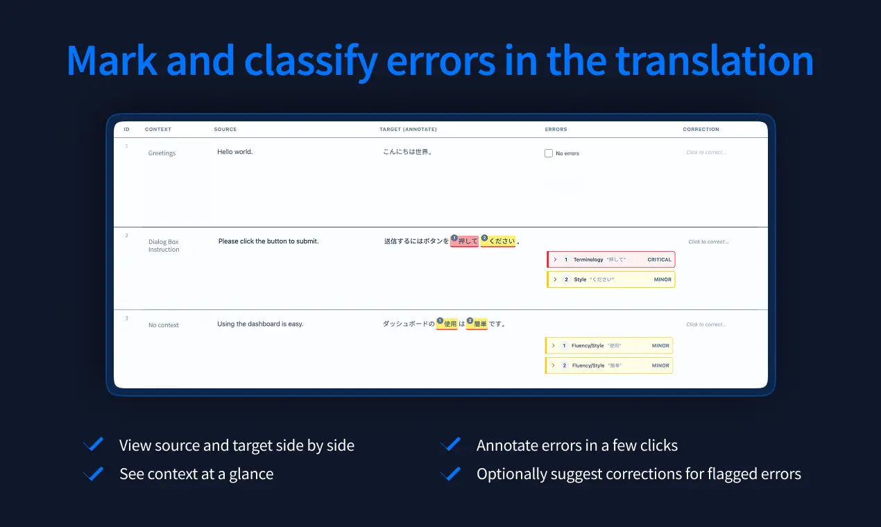 Screenshot 6 of Alconost MQM Annotation Tool