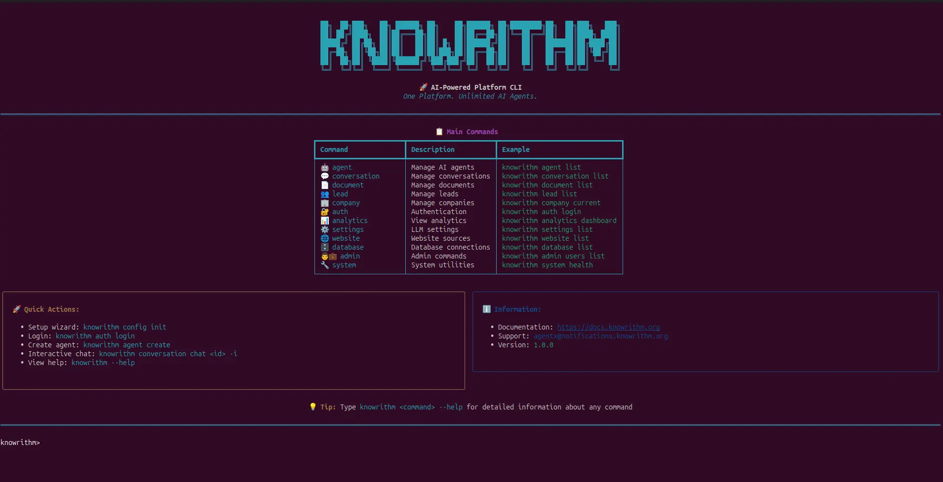 Screenshot 1 of Knowrithm CLI