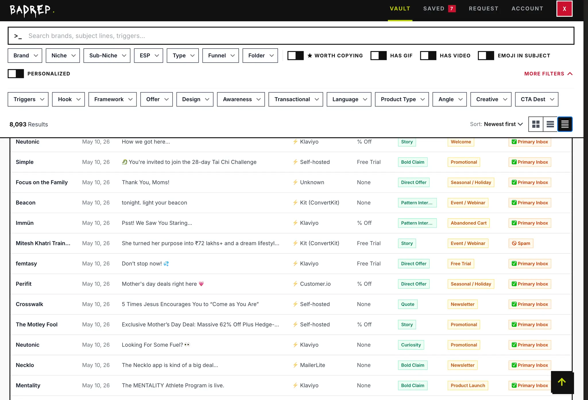 Screenshot 3 of BadRep Emails