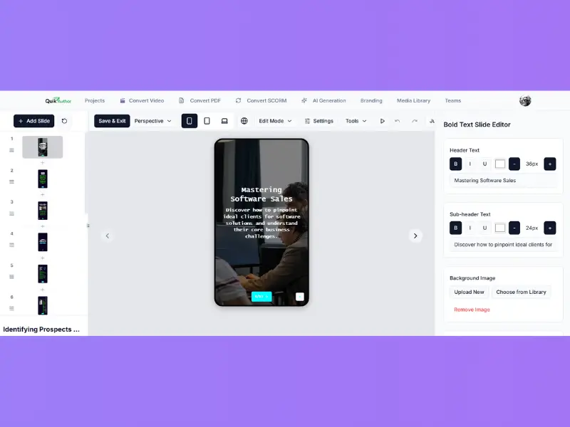 Screenshot 1 of QuikAuthor