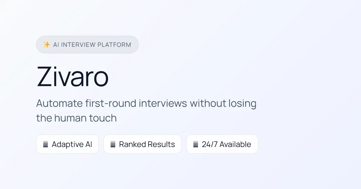 Screenshot 1 of Zivaro AI Interview Agents