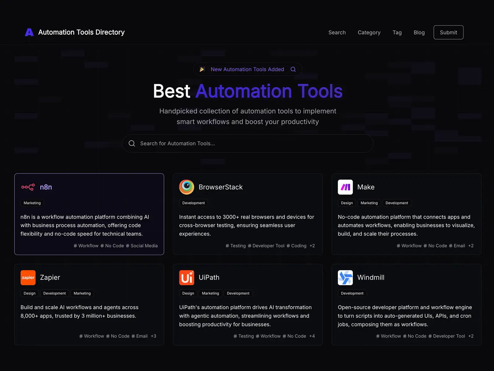 Screenshot 1 of Automation Tools Directory