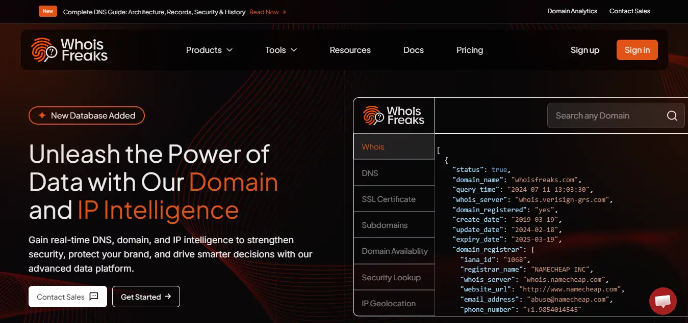 Screenshot 1 of WhoisFreaks