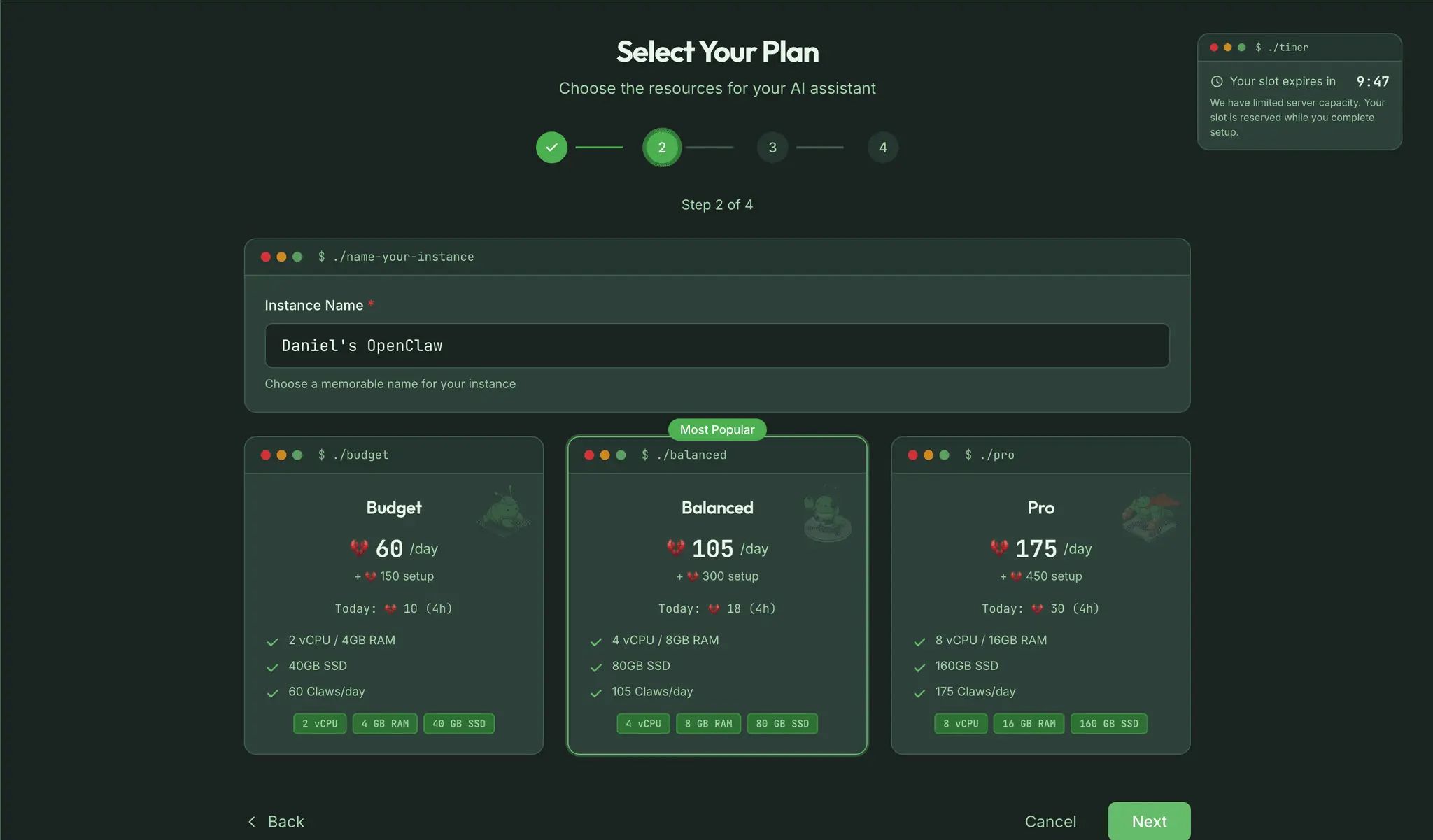 Screenshot 3 of Managed OpenClaw Hosting