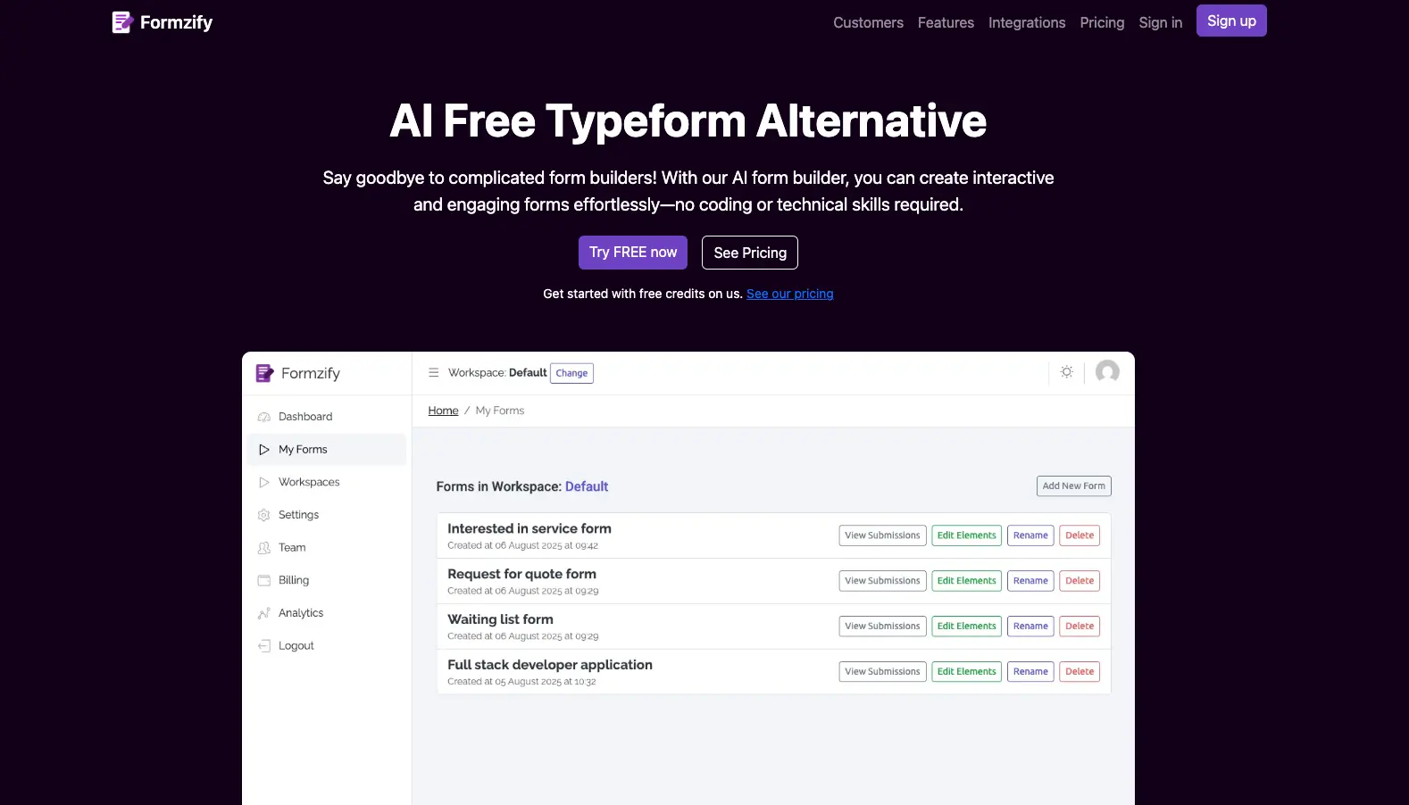 Screenshot 1 of formzify