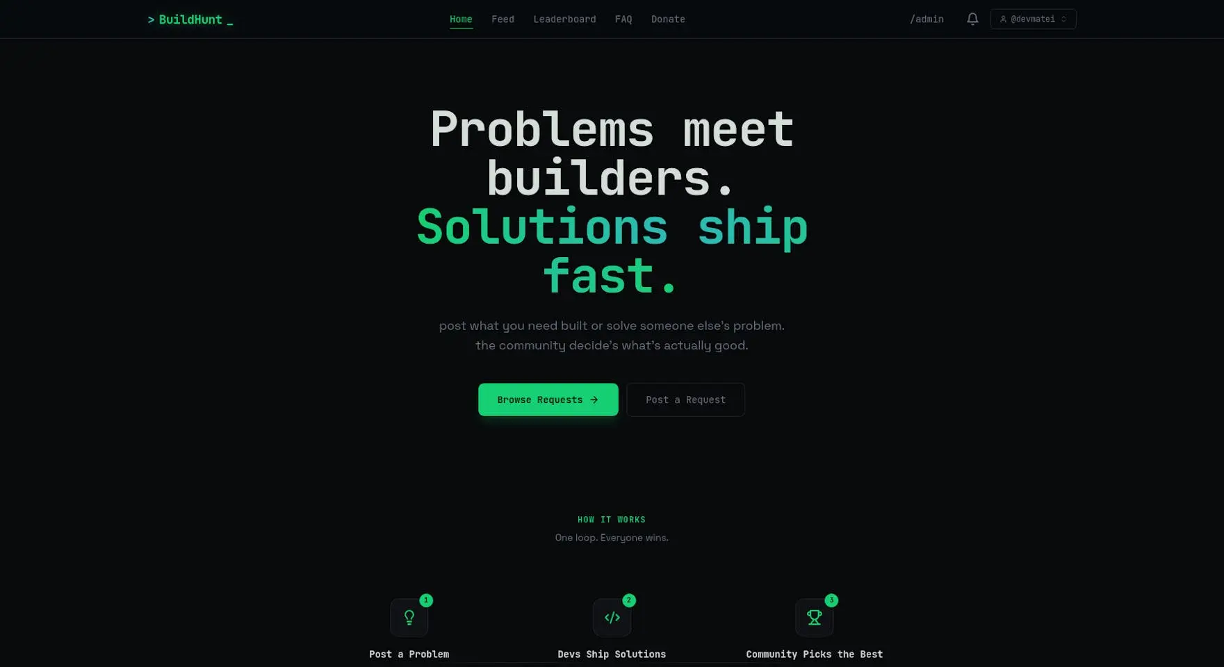 Screenshot 2 of BuildHunt.dev