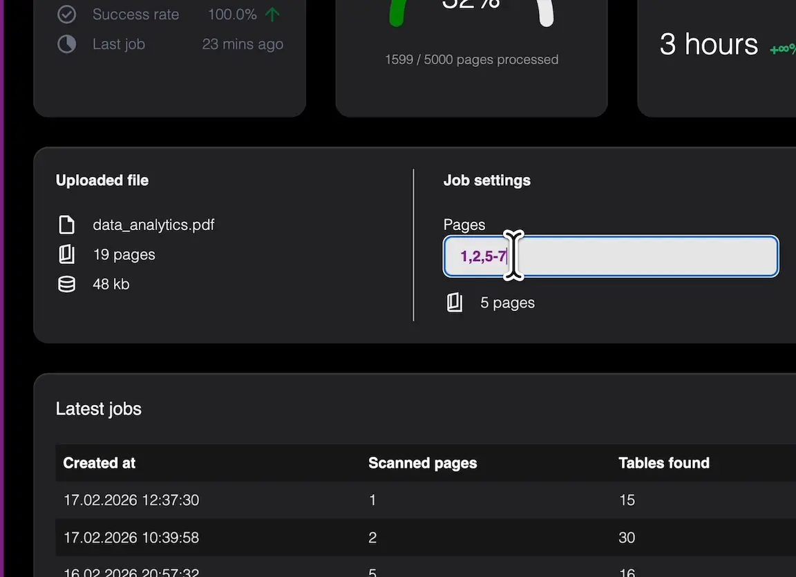 Screenshot 5 of pdftables.io