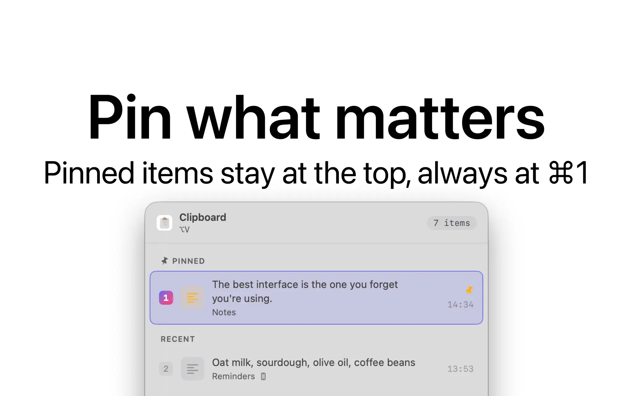 Screenshot 2 of WinV — Clipboard History for macOS