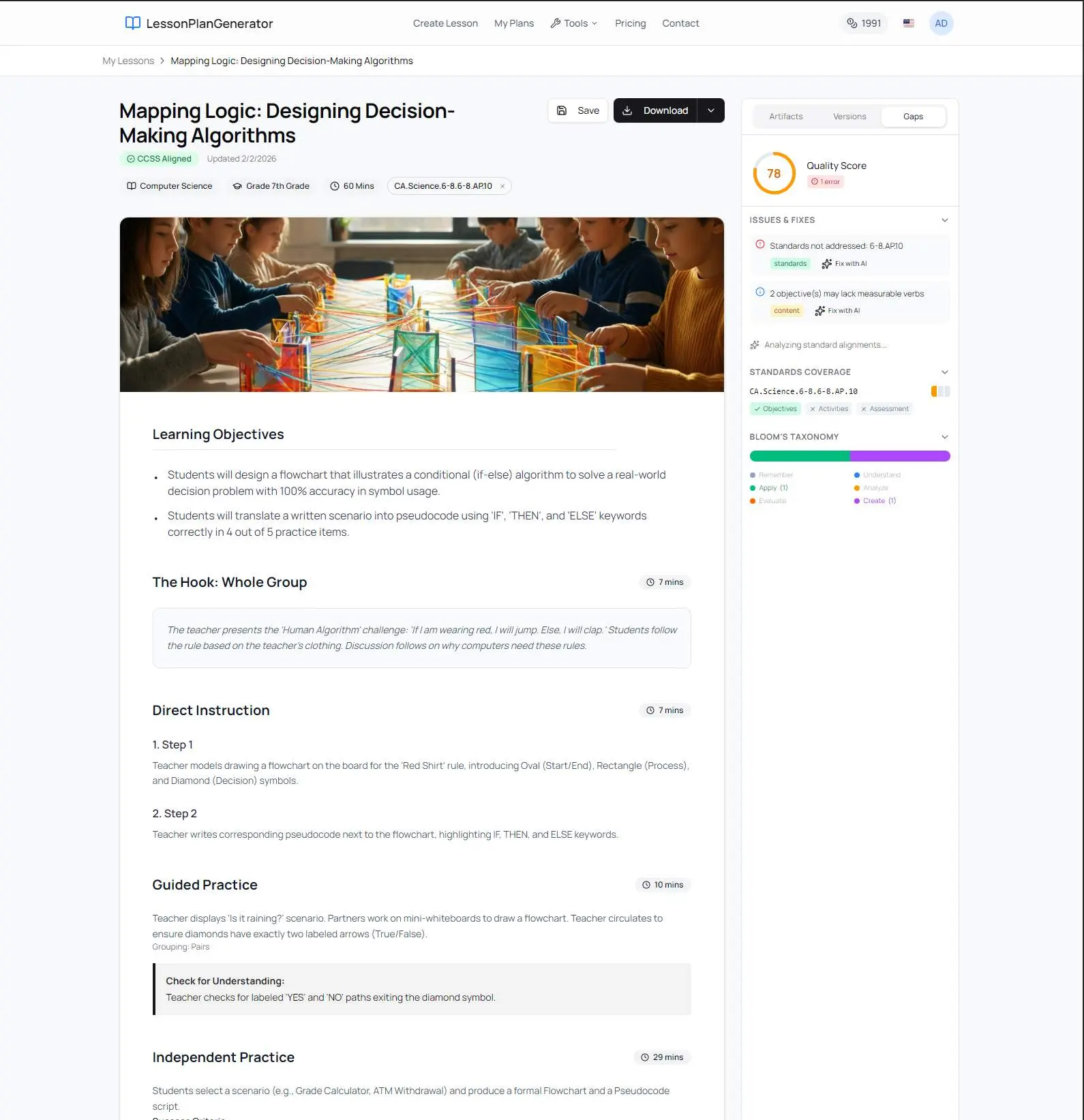 Screenshot 2 of LessonPlanGenerator