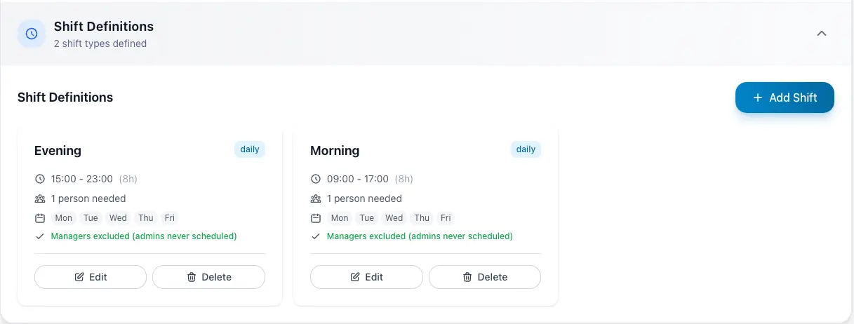Screenshot 1 of Staff Radar | Fair, automated shift sche