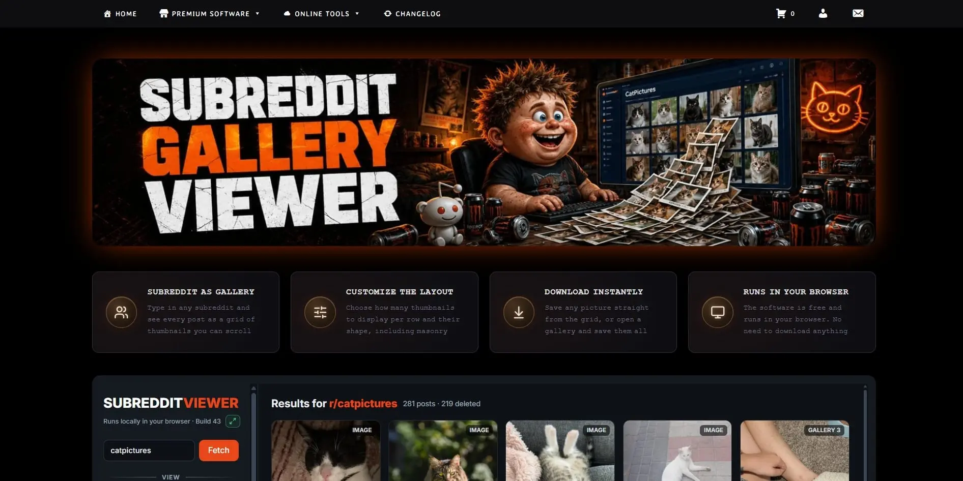 Screenshot 1 of Subreddit Gallery Viewer