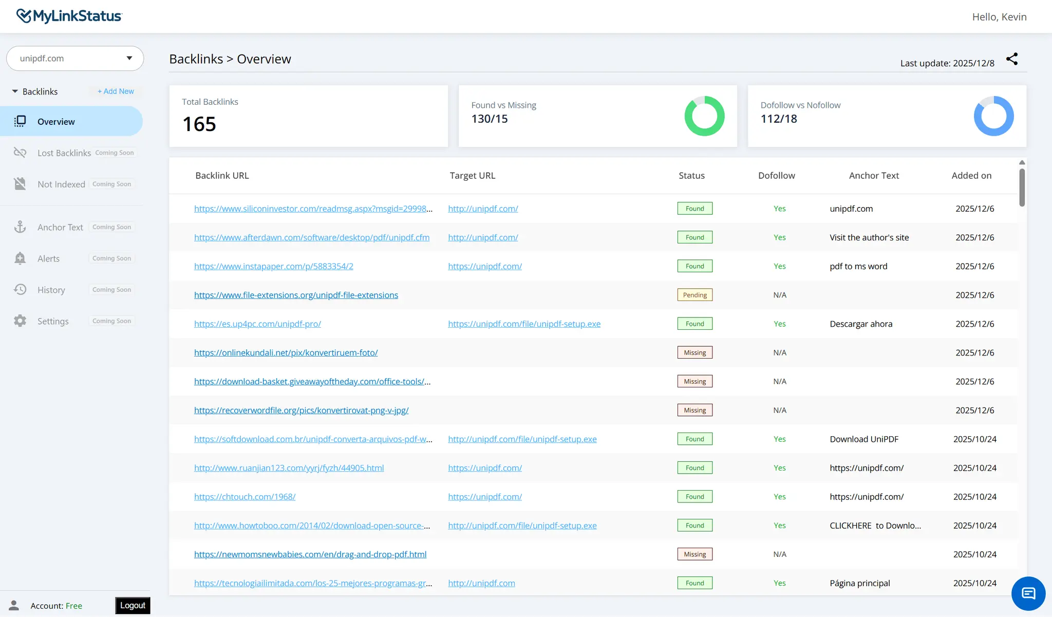 Screenshot 1 of MyLinkStatus