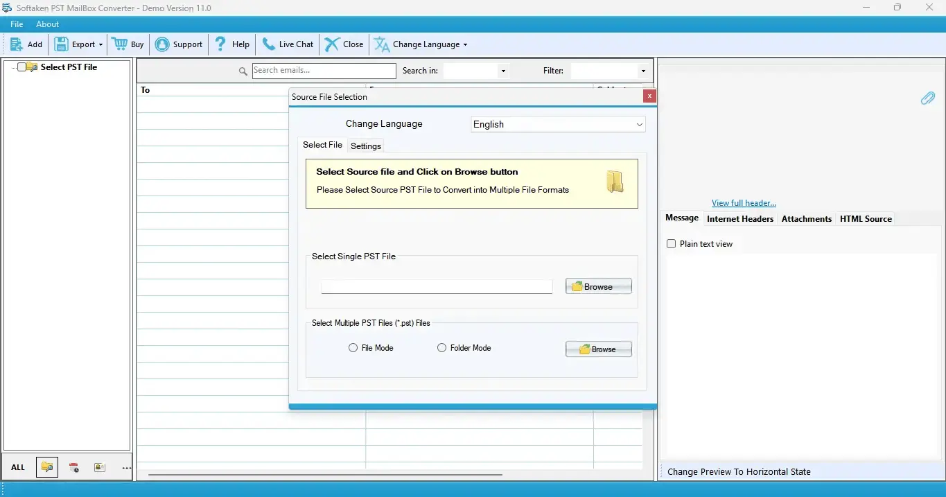 Screenshot 2 of Softaken PST to HTML Converter