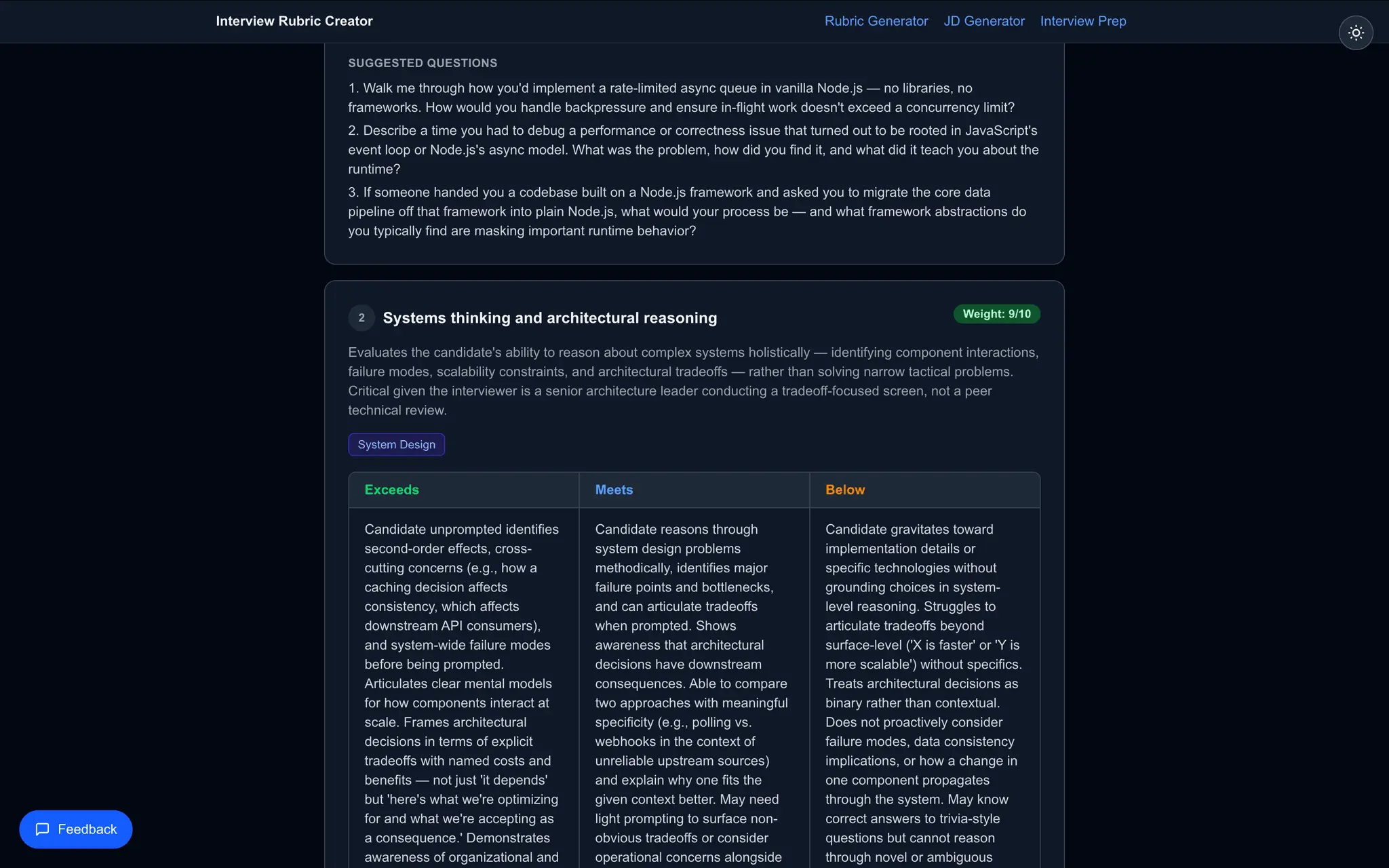 Screenshot 8 of Interview Rubric 