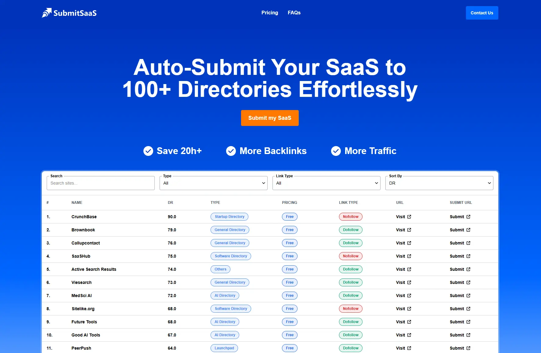 Screenshot 1 of SubmitSaaS