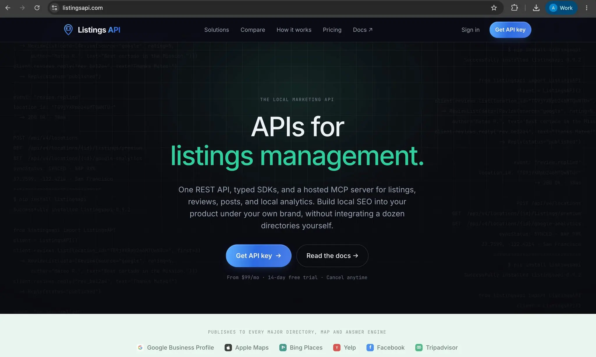 Screenshot 1 of Listings API