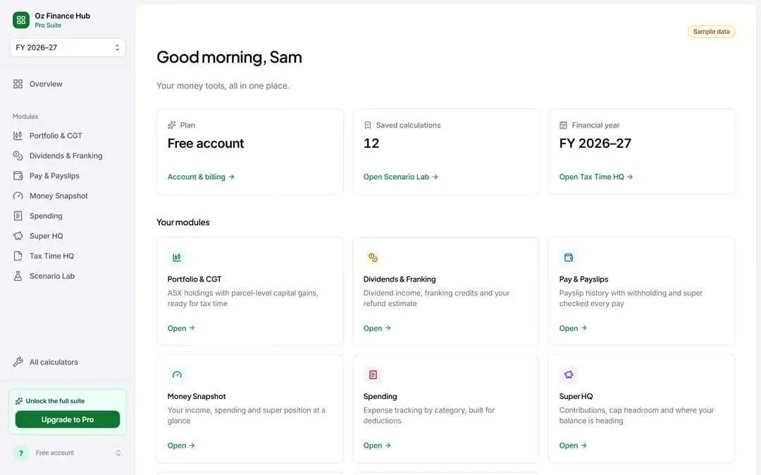 Screenshot 1 of Oz Finance Hub