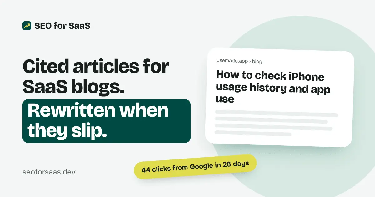 Screenshot 1 of SEO for SaaS